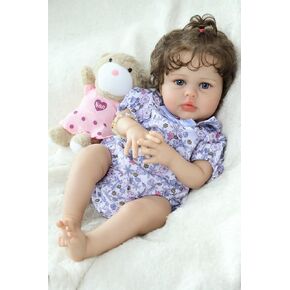 SCOM RealLife Reborn Baby Baby Dolls Girl مع إكسسوارات - 20 بوصة دمية فينيل سليكون واقعية ، جسم قماش ناعم مرجح ، من 3 إلى 12 عامًا للفتيان ، لعبة RealLife Toddler Educational Toy in Kuwait