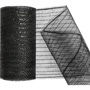 5.9 Inch Decorative Mesh Ribbons for Halloween, Fabric Mesh Halloween Decorations Tree Home Front Door Wreaths Decorations Supplies (Black) in Kuwait
