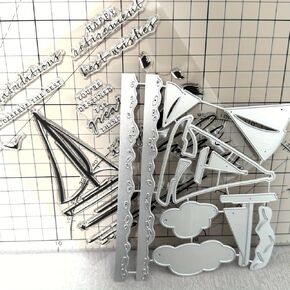 مجموعة طوابع تموت ، طوابع واضحة وقطع المعادن يموت لألبوم صور DIY صور زخرفية ، الحرف اليدوية لصنع بطاقات DIY in Kuwait
