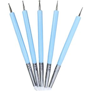 Ciieeo 5Pcs Embossing and Carving Tool Set Double End Dotting Pens for Cake Decoration Fondant Sculpting and Art Projects for Painting Tracing and Engraving Details in Saudi Arabia