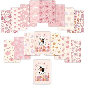 15PCS Halloween Pink Inserts Cardstock for 6.8" Kindle Clear Case (11th Gen) - Kindle Accessories Inserts, Cute Spooky Ghost Pumpkin E-Reader Decor Bookish Gift for Book Lovers & Students in Saudi Arabia