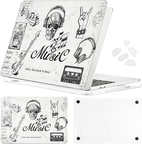 علبة تصميم الجمجمة متوافقة مع MacBook Air 13 Inch Case 2020 2019 2018 A1932 A2179 A2337 M1 ، غطاء القشرة الصلبة للحماية الكاملة ، الطراز القوطي in Kuwait