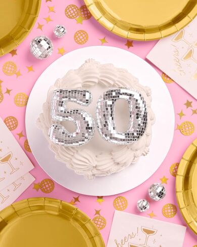 XO ، Fetti 50th Discor Disco Cake Topper - 6 PCS | حفلة Bday Groovy ، Nifty Fifty Supplies ، Decorations Boogie Conting ، 50 Queen Dancing in Saudi Arabia