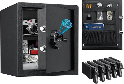 Large Biometric Security Home Safe,3.16 Cubic Feet,Quick Access Unlock with Fingerprint/Keypad/Key, Smart Biometric Gun Safe Box for handgun,pistols,valuables in Kuwait