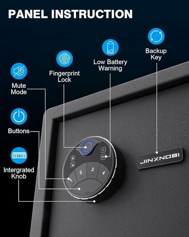 Large Biometric Security Home Safe,3.16 Cubic Feet,Quick Access Unlock with Fingerprint/Keypad/Key, Smart Biometric Gun Safe Box for handgun,pistols,valuables in Kuwait