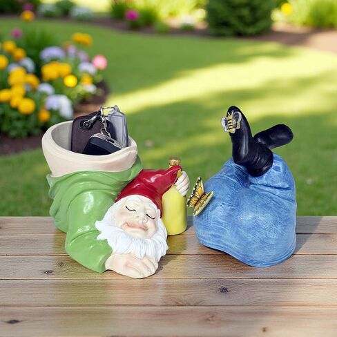 Gnome Hide a Key Outside Funny Dwarf Key Hider Outdoor Containers Box For House Spare Keys Secret Compartment Storage Yard Patio Lawn Ornament Decorations Christmas Garden Gifts in Saudi Arabia
