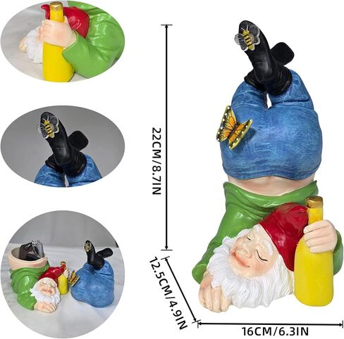 Gnome Hide a Key Outside Funny Dwarf Key Hider Outdoor Containers Box For House Spare Keys Secret Compartment Storage Yard Patio Lawn Ornament Decorations Christmas Garden Gifts in Saudi Arabia
