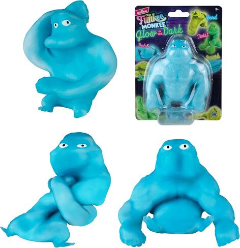 ORB Mega GLOW IN THE DARK Funkee Monkee 3 Pack - Stretchy, Squishy, Funny, Colorful Glowing Monkeys - Perfect to Squeeze for Stress Relief - Fun Collectible Sensory and Fidget Toys for Kids and Adults in Saudi Arabia