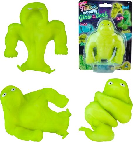 ORB Mega GLOW IN THE DARK Funkee Monkee 3 Pack - Stretchy, Squishy, Funny, Colorful Glowing Monkeys - Perfect to Squeeze for Stress Relief - Fun Collectible Sensory and Fidget Toys for Kids and Adults in Saudi Arabia