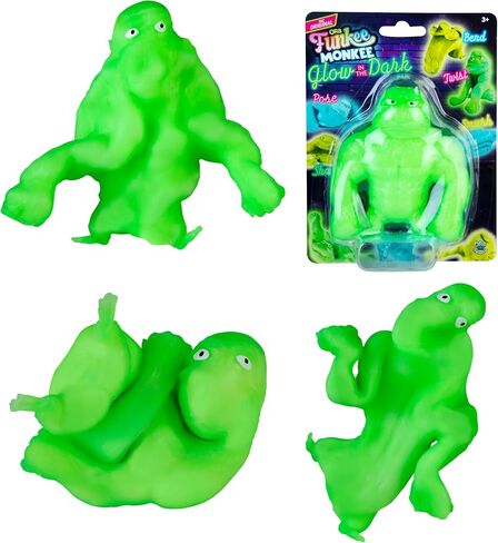 ORB Mega GLOW IN THE DARK Funkee Monkee 3 Pack - Stretchy, Squishy, Funny, Colorful Glowing Monkeys - Perfect to Squeeze for Stress Relief - Fun Collectible Sensory and Fidget Toys for Kids and Adults in Saudi Arabia
