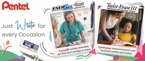 Pentel Writing Essentials 10 Pack-4 أقلام Energel Gel ، 2 Pencils Mechanical Pencils III III 0.7mm ، و 2 Hi-Polymer Clock ، و 2 Hi-Polymer Lead 0.7 مم HB in Saudi Arabia