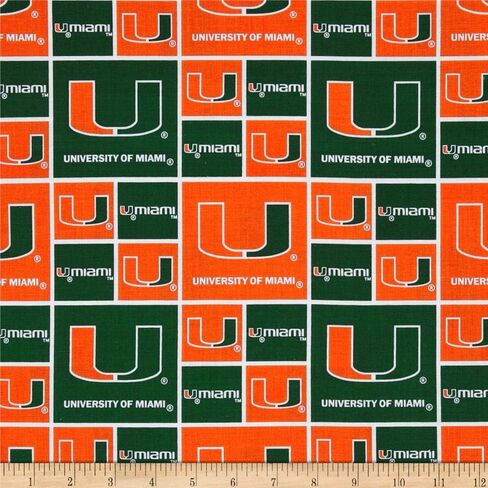 NCAA Miami Hurricanes Collegiate Green/Orange ، النسيج من الفناء in Saudi Arabia