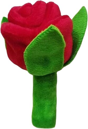Red Flower Interactive Plush Squeak Dog and Cat Toy Rose Flower Stuffed Dog Toy with Squeaker Small Breeds and Puppies Chewing and Exercise Floral Pattern in Saudi Arabia