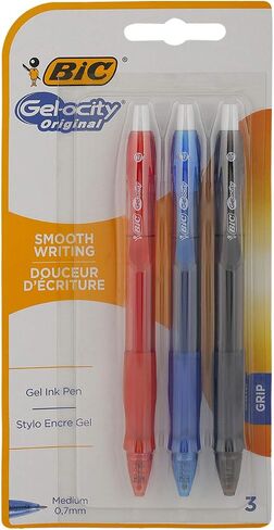 Bic Gel-ocity Original Gel Ink Pens - Assorted Colours, Pack of 3 in Saudi Arabia