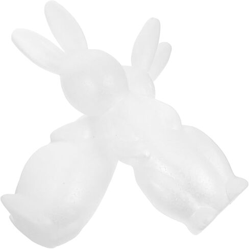 2pcs DIY بيضاء بوليسترين أرنب الأشكال الرغوة الأرنب الحرفية لطفلة الفتاة المشاريع الفنية سهلة الطلاء للحفلات وديكور المنزل in Kuwait
