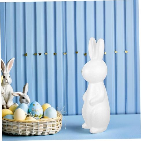 2pcs DIY بيضاء بوليسترين أرنب الأشكال الرغوة الأرنب الحرفية لطفلة الفتاة المشاريع الفنية سهلة الطلاء للحفلات وديكور المنزل in Kuwait