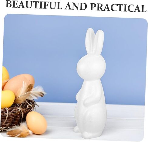 2pcs DIY بيضاء بوليسترين أرنب الأشكال الرغوة الأرنب الحرفية لطفلة الفتاة المشاريع الفنية سهلة الطلاء للحفلات وديكور المنزل in Kuwait