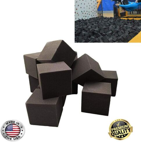 Foamrush 4 "× 4" × 4 "حزمة من 10 (الفحم) من تنجيد الكتل/مكعبات الحفرة لحدائق التزلج ، وشركات الجمباز ، وساحات الترامبولين in Kuwait