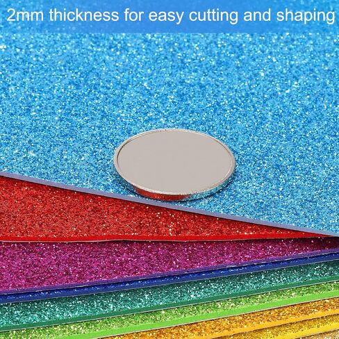Patikil 2mm (1/10 ") ورقة الرغوة اللامعة غير اللاصقة 16x24inch (40x60cm) الأحمر الداكن ، إيفا لامعة الرغوة للحرف ، 6 أجزاء in Saudi Arabia