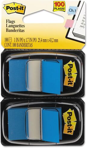 3M 680BE2 Post-It Page Flags in Dispenser, 1-Inch Size, Blue, 100 Flags/Pack in Saudi Arabia