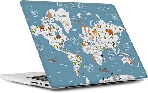 Case Compatible with MacBook Pro 13 Inch Case 2015 2014 2013 end 2012 Model: A1502 A1425, Plastic Snap On Hard Shell Case Cover for Old Version Mac Pro Retina 13, World Map in Saudi Arabia