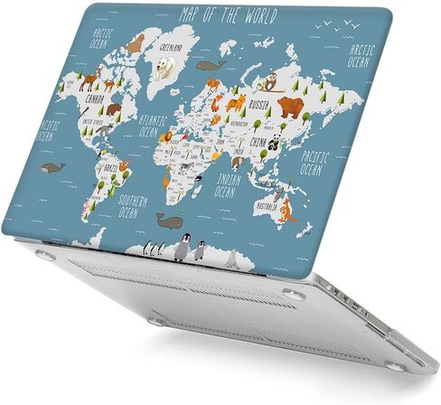 Case Compatible with MacBook Pro 13 Inch Case 2015 2014 2013 end 2012 Model: A1502 A1425, Plastic Snap On Hard Shell Case Cover for Old Version Mac Pro Retina 13, World Map in Saudi Arabia