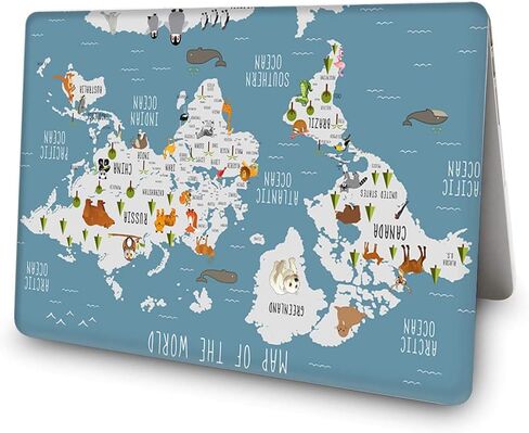 Case Compatible with MacBook Pro 13 Inch Case 2015 2014 2013 end 2012 Model: A1502 A1425, Plastic Snap On Hard Shell Case Cover for Old Version Mac Pro Retina 13, World Map in Saudi Arabia