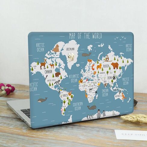 Case Compatible with MacBook Pro 13 Inch Case 2015 2014 2013 end 2012 Model: A1502 A1425, Plastic Snap On Hard Shell Case Cover for Old Version Mac Pro Retina 13, World Map in Saudi Arabia