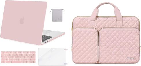 Mosiso متوافق مع Macbook Pro 13 بوصة Case M2 M1 2023-2016 ، قذيفة بلاستيكية وحقيبة مربعة مغلي مع غطاء واقي وحماية الشاشة وحقيبة ، روز الكوارتز والطباشير الوردي in Saudi Arabia