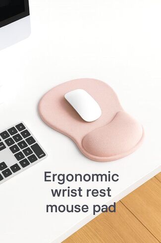 Ergonomic Mouse Pad with Wrist Support, Memory Foam, Non-Slip Rubber Base, Comfortable Mousepad for Office & Gaming, Gray Black in Kuwait