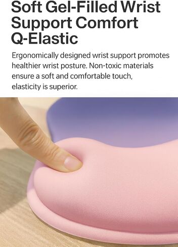 Ergonomic Mouse Pad with Wrist Support, Memory Foam, Non-Slip Rubber Base, Comfortable Mousepad for Office & Gaming, Gray Black in Kuwait
