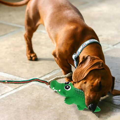 لعبة Logofun Doceaky Toy Latex Crocodile Dog Puting Toy Latex Puppy Toy Toy With Squeaker Cartoon Animal Toy for Pet Supplies - Green in Saudi Arabia