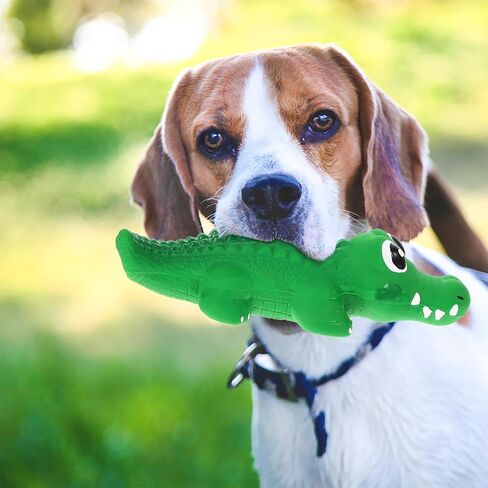 لعبة Logofun Doceaky Toy Latex Crocodile Dog Puting Toy Latex Puppy Toy Toy With Squeaker Cartoon Animal Toy for Pet Supplies - Green in Saudi Arabia
