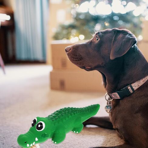 لعبة Logofun Doceaky Toy Latex Crocodile Dog Puting Toy Latex Puppy Toy Toy With Squeaker Cartoon Animal Toy for Pet Supplies - Green in Saudi Arabia