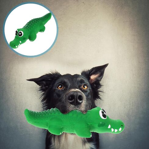 لعبة Logofun Doceaky Toy Latex Crocodile Dog Puting Toy Latex Puppy Toy Toy With Squeaker Cartoon Animal Toy for Pet Supplies - Green in Saudi Arabia