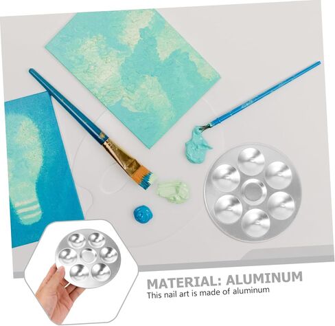 Gadpiparty 3Pcs Aluminum Watercolor Paint Mixing Trays 10-Grid and 6-Grid Trays for Artists Lightweight Clay Palette for Acrylic and Gouache Painting Versatile Art Supplies in Saudi Arabia