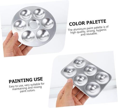 Gadpiparty 3Pcs Aluminum Watercolor Paint Mixing Trays 10-Grid and 6-Grid Trays for Artists Lightweight Clay Palette for Acrylic and Gouache Painting Versatile Art Supplies in Saudi Arabia