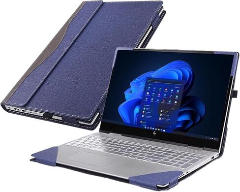 for HP ProBook 440/445 G11 Notebook Edition Computer Case｜for HP Elite X360 1040 G9 2-in-1 Leather Case and Elite X360 1040 G10 PU Leather Computer Bag (Dark Blue) in Saudi Arabia