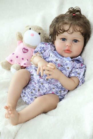 SCOM Reallife Reborn Baby Dolls Girl with Accessories - 20 Inchs Ultra Realistic Silicone Vinyl Doll, Lifelike Soft Weighted Cloth Body, 3-12 Years for Girls Boys, Reallife Toddler Educational Toy in Saudi Arabia