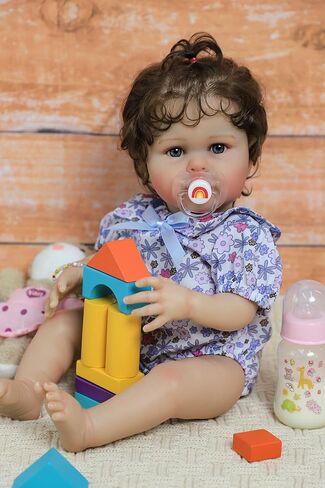SCOM Reallife Reborn Baby Dolls Girl with Accessories - 20 Inchs Ultra Realistic Silicone Vinyl Doll, Lifelike Soft Weighted Cloth Body, 3-12 Years for Girls Boys, Reallife Toddler Educational Toy in Saudi Arabia