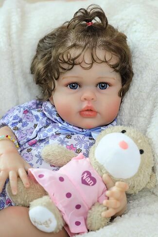 SCOM Reallife Reborn Baby Dolls Girl with Accessories - 20 Inchs Ultra Realistic Silicone Vinyl Doll, Lifelike Soft Weighted Cloth Body, 3-12 Years for Girls Boys, Reallife Toddler Educational Toy in Saudi Arabia