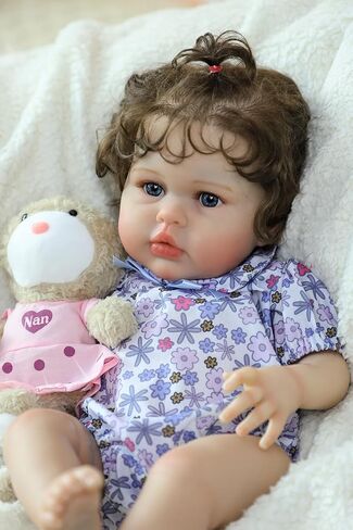 SCOM Reallife Reborn Baby Dolls Girl with Accessories - 20 Inchs Ultra Realistic Silicone Vinyl Doll, Lifelike Soft Weighted Cloth Body, 3-12 Years for Girls Boys, Reallife Toddler Educational Toy in Saudi Arabia