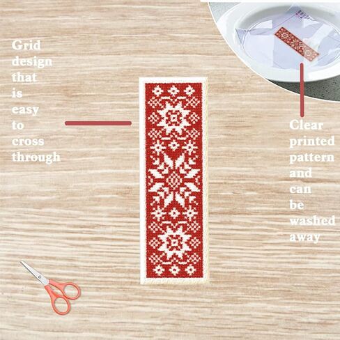 FreeBloss 6 Set Christmas Cross Stitch Borkmark Kits ، عيد الميلاد نمط نمط مرجعية للتطريز ، DIY تطريز الإشارة المرجعية Cross Stitch Kits للمبتدئين التريسية مجموعة in Saudi Arabia