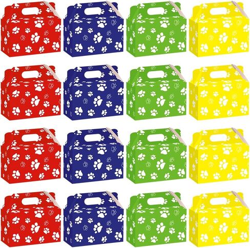 Phoorapace 16 PCS PAW PRINT TERPONT ، DOG PAW PRINT COOKIE CANDY BOXES ، Dog Party Favor Boxes for Puppy Ponster Party Supplies in Kuwait