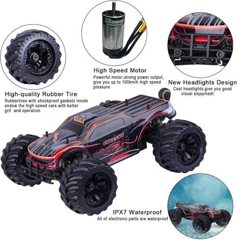 JLBRACINGRC 1/10 Brushless RC Car for Adults,Fast 50+ mph High Speed RTR RC Truck, 4WD Offroad Monster Truck, 2.4GHZ Radio Controlled Electric Remote Control Car, IPX7 Waterproof Racing Vehicle in Saudi Arabia