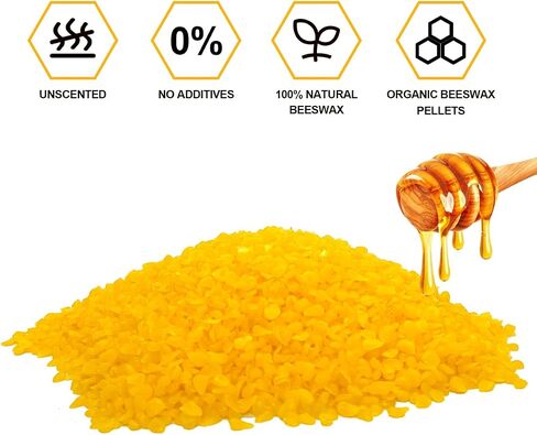 Yellow Beeswax Pellets 10LB, Organic Beeswax, Beeswax for Candle Making, Body, Skin Care DIY, Lip Balm and Soap Making Supplies in Saudi Arabia