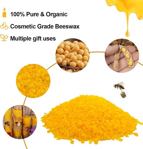 Yellow Beeswax Pellets 10LB, Organic Beeswax, Beeswax for Candle Making, Body, Skin Care DIY, Lip Balm and Soap Making Supplies in Saudi Arabia