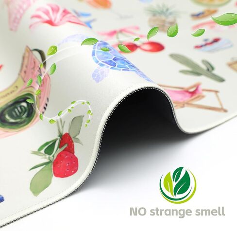 Baziabbo Pink Desk Mat,XXL Extended Large Mouse Pad,Gaming Mousepad with Stitched Edge,Non-Slip Rubber Base Keyboard Desk Pad for Home Office Study Game (Pink Stickers) in Saudi Arabia