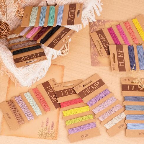 32 Colors Hemp Cord for Jewelry Making, Natural Hemp Cord 1 mm, Bracelet Making Kit String Multi-Color Twine String for Handmade Bracelets Keychains Craft Making Accessories (8 Sets) in Kuwait
