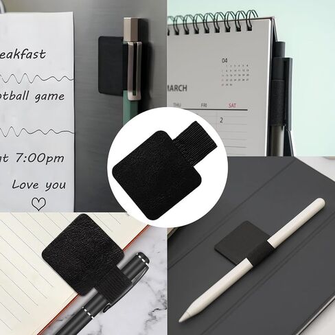 Pen Holder for Notebook 12 Pack Self-Adhesive Leather Pencil Holders Elastic Loop Sticky Notebook Stylus Pen Holder for Notebooks Tablet Journals Calendars Planner Bible in Kuwait